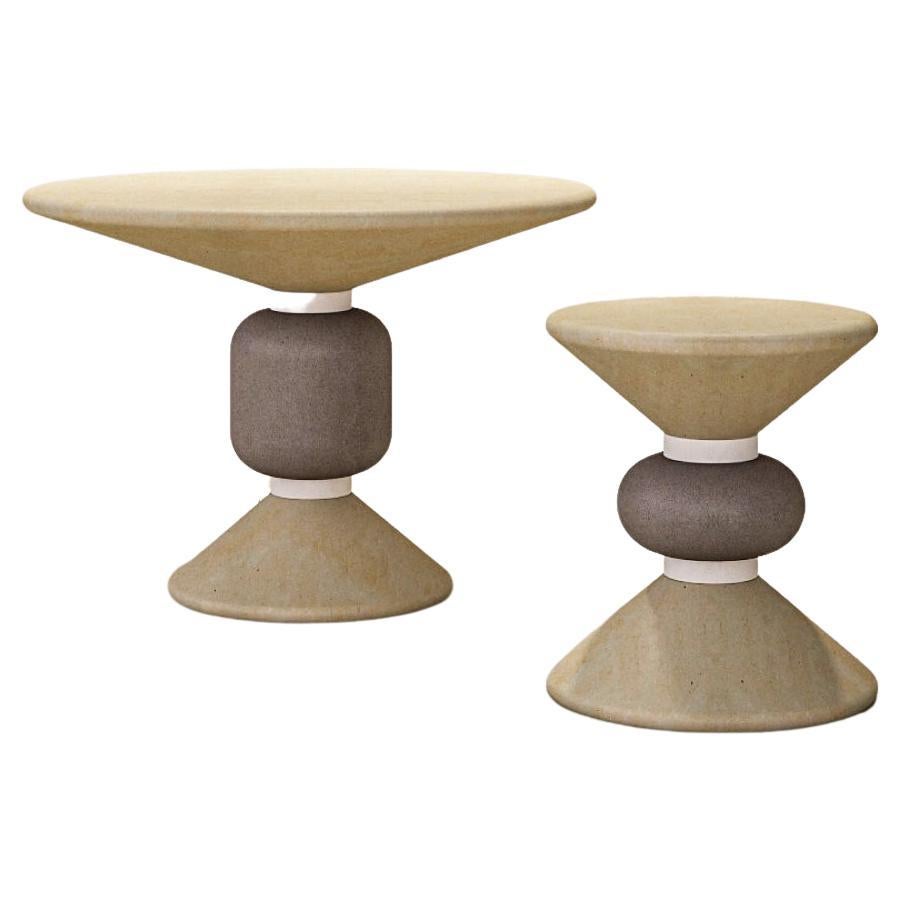 Limestone Coffee Table Set of 2 for Indoor and Outdoor Settings
