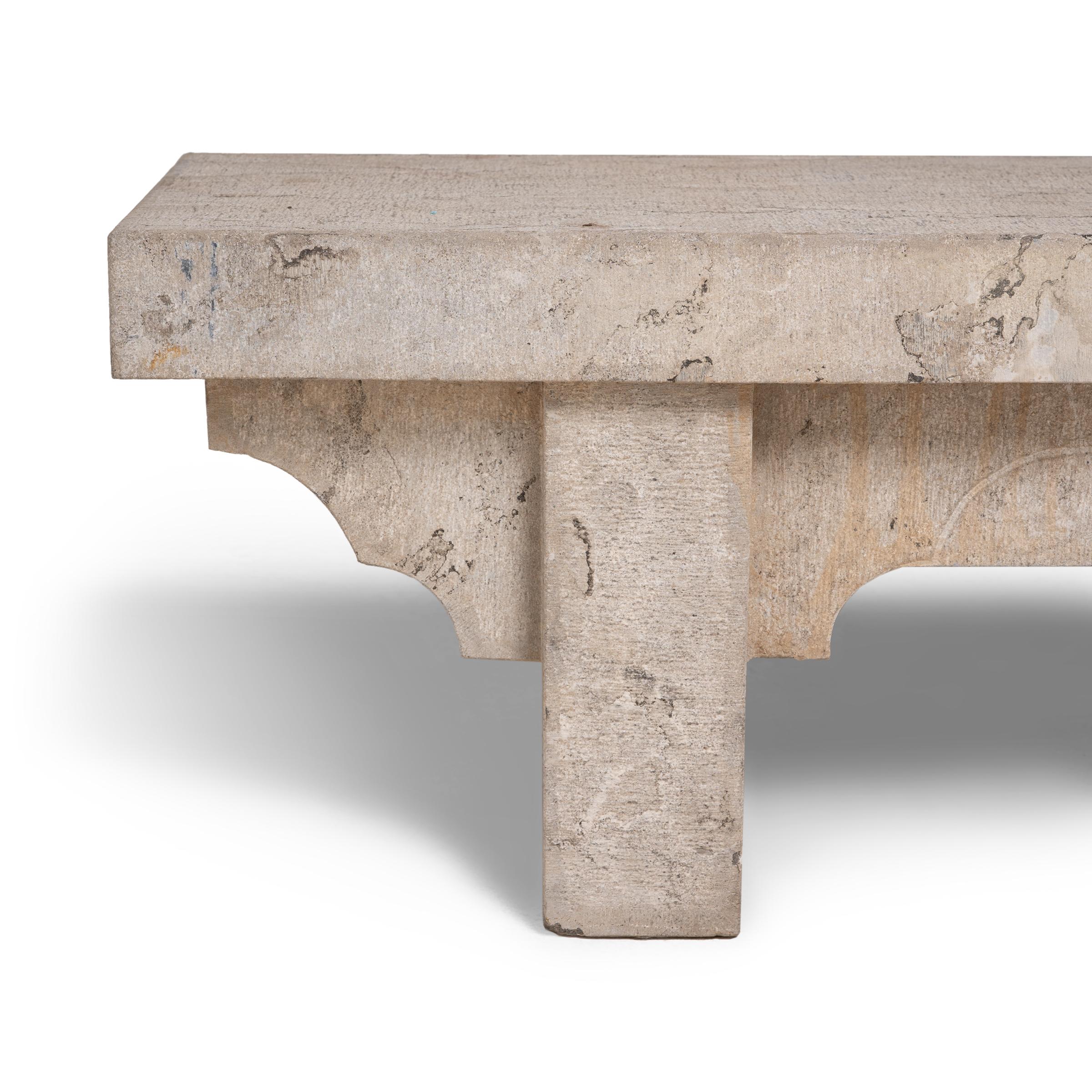 Contemporary Limestone Doon Garden Bench For Sale