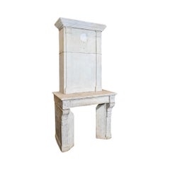 French Limestone Fireplace
