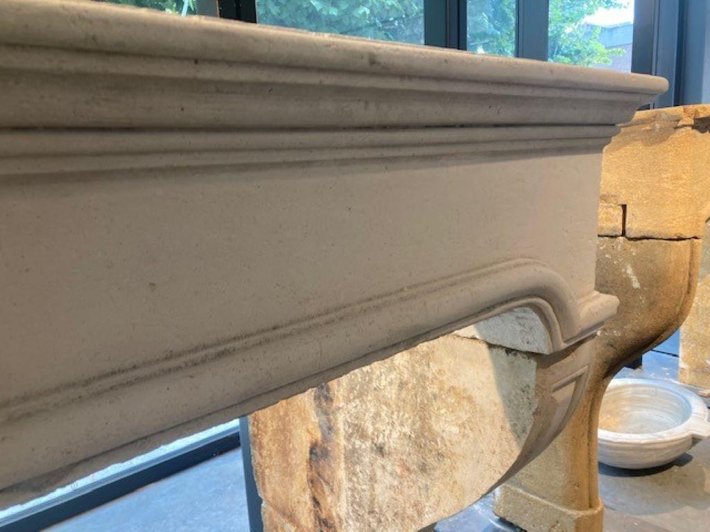 Carved Limestone Fireplace Mantel For Sale