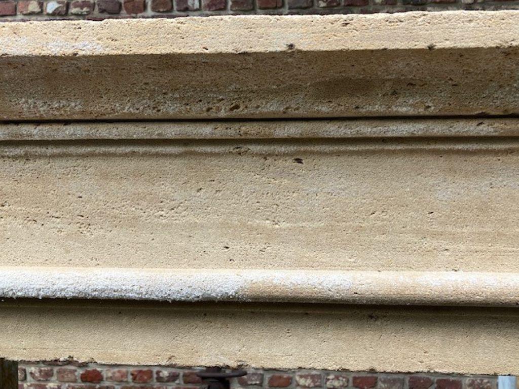 Carved Limestone Fireplace Mantel For Sale