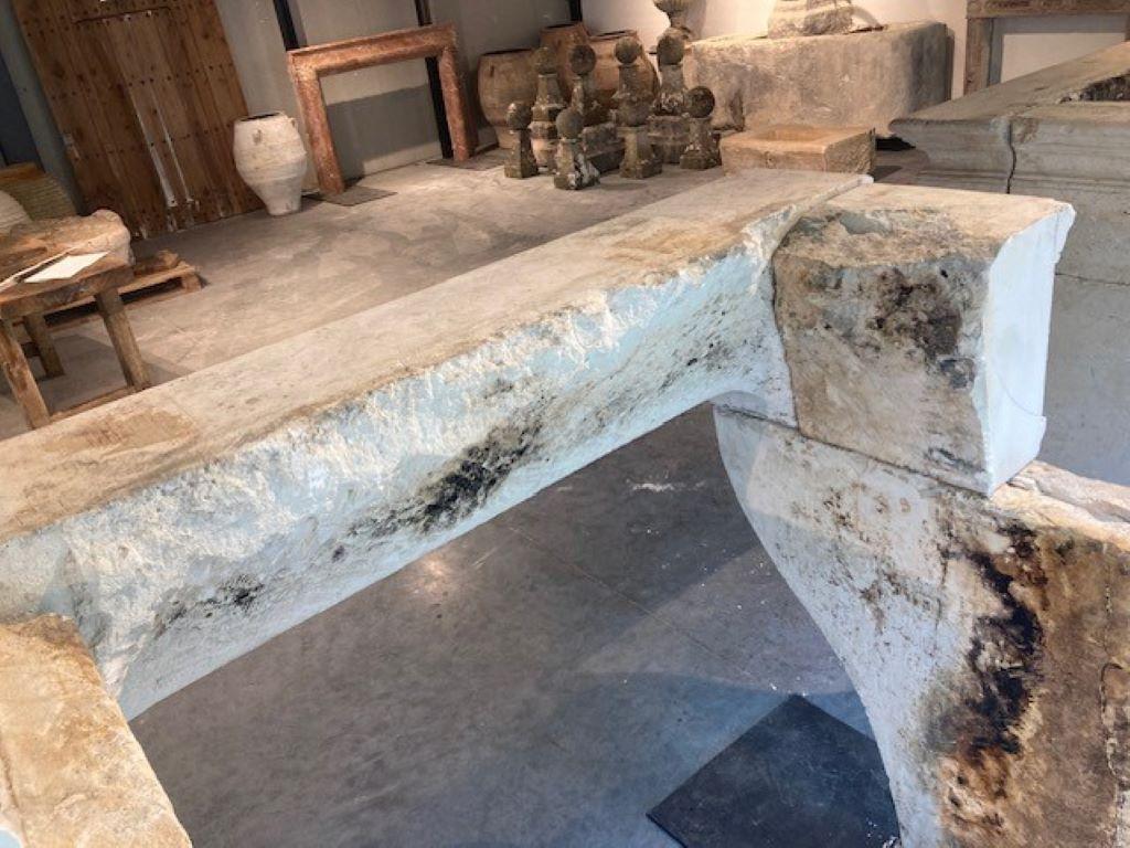Limestone Fireplace Mantel For Sale 2