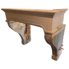 Antique Limestone Fireplace Mantel
