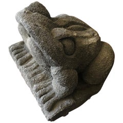 Limestone Frog Statue, Large