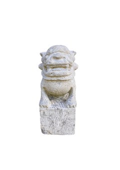 Limestone Fu Dog Guardian Figure from China, c. 1900
