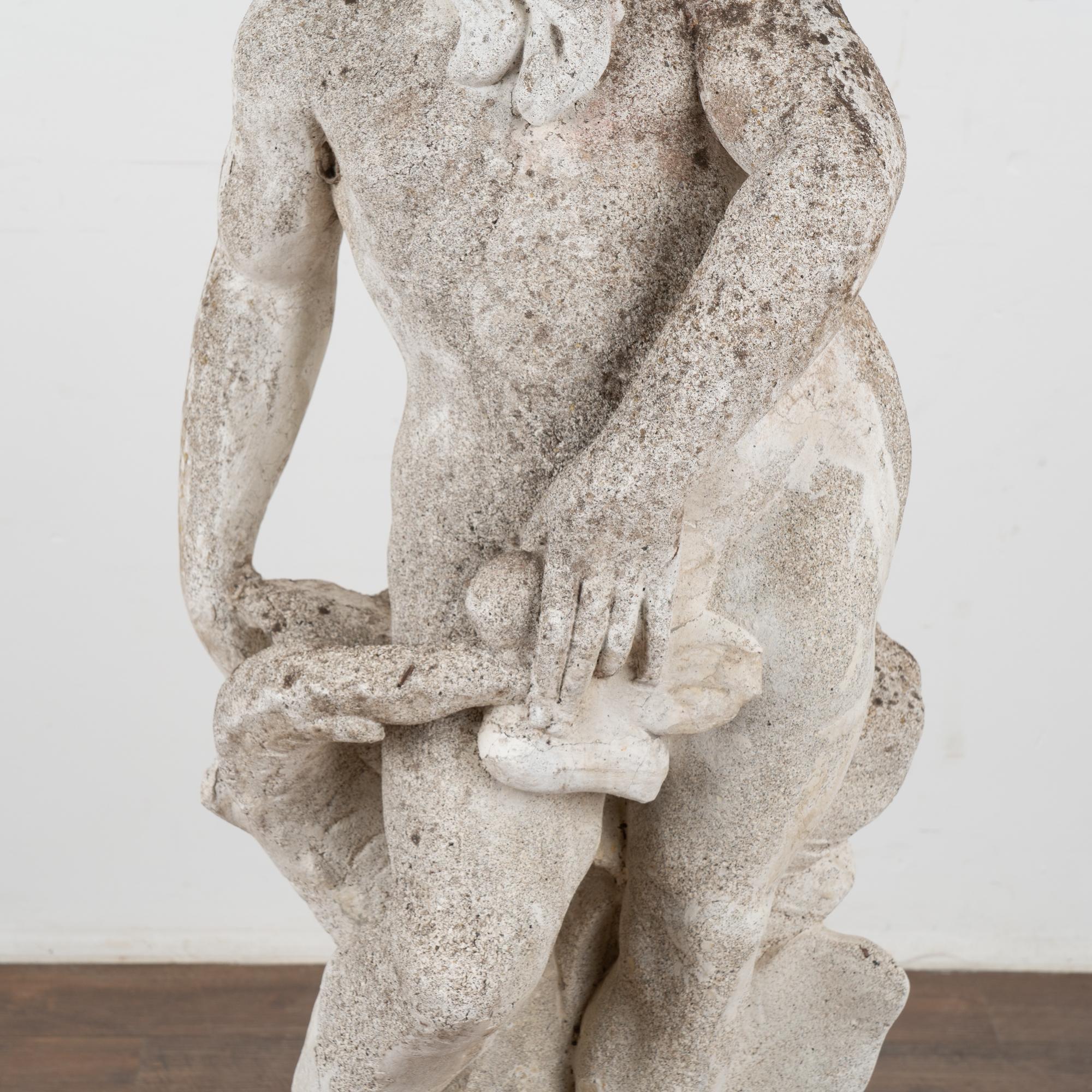 Limestone Garden Figure of Standing Neptune, Denmark circa 1930-50 For Sale 1