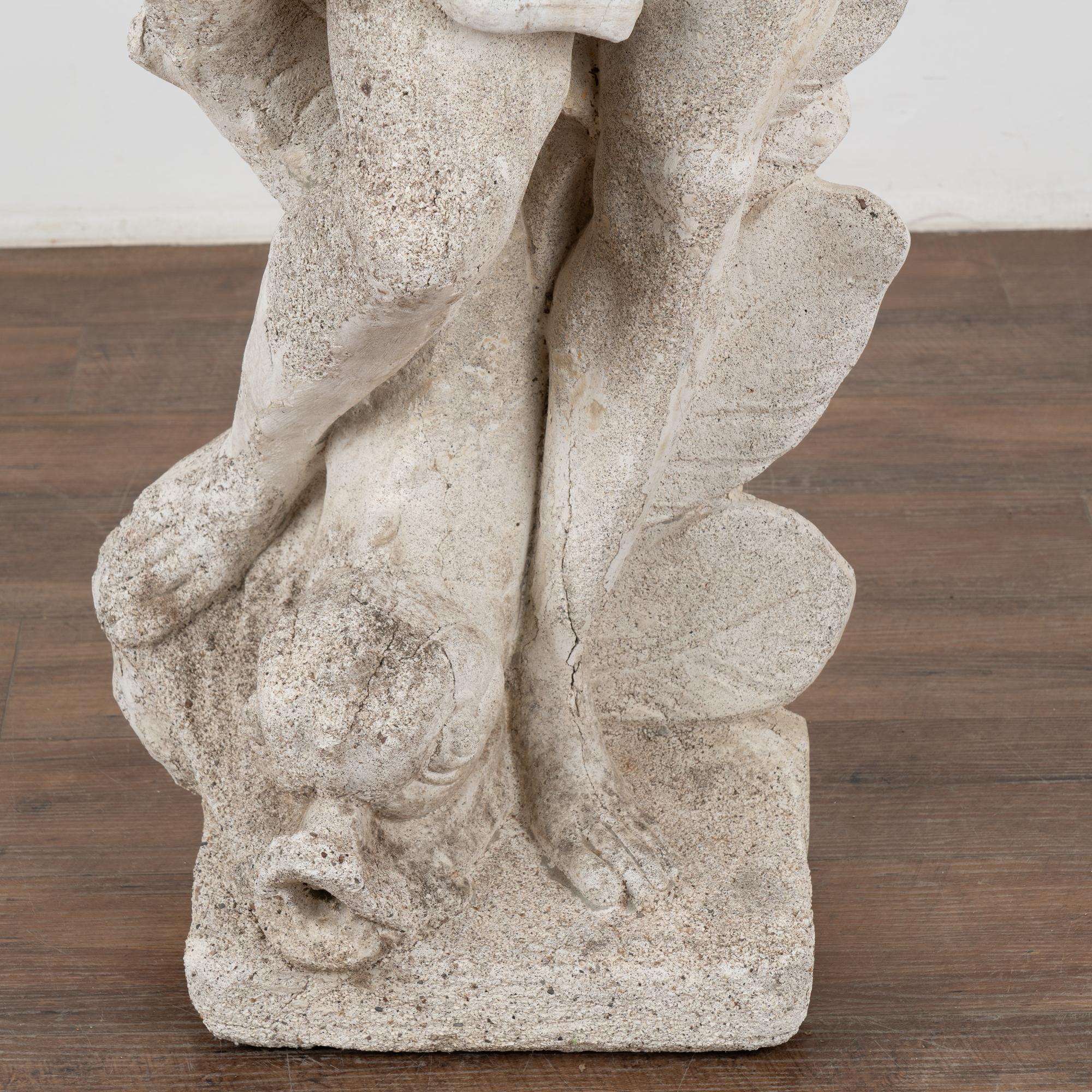 Limestone Garden Figure of Standing Neptune, Denmark circa 1930-50 For Sale 2