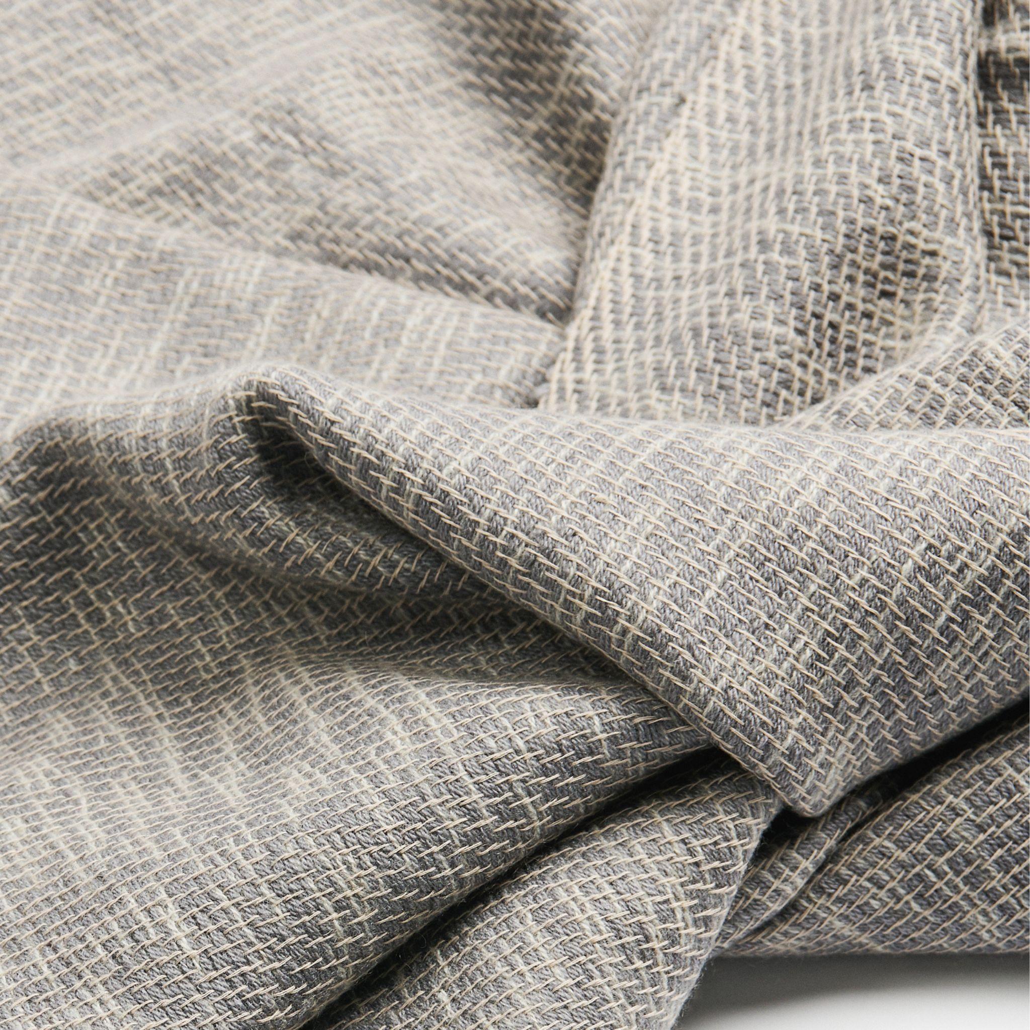 Limestone Handwoven Soft Cashmere Merino Scarf In Neutral Gray For Sale 3