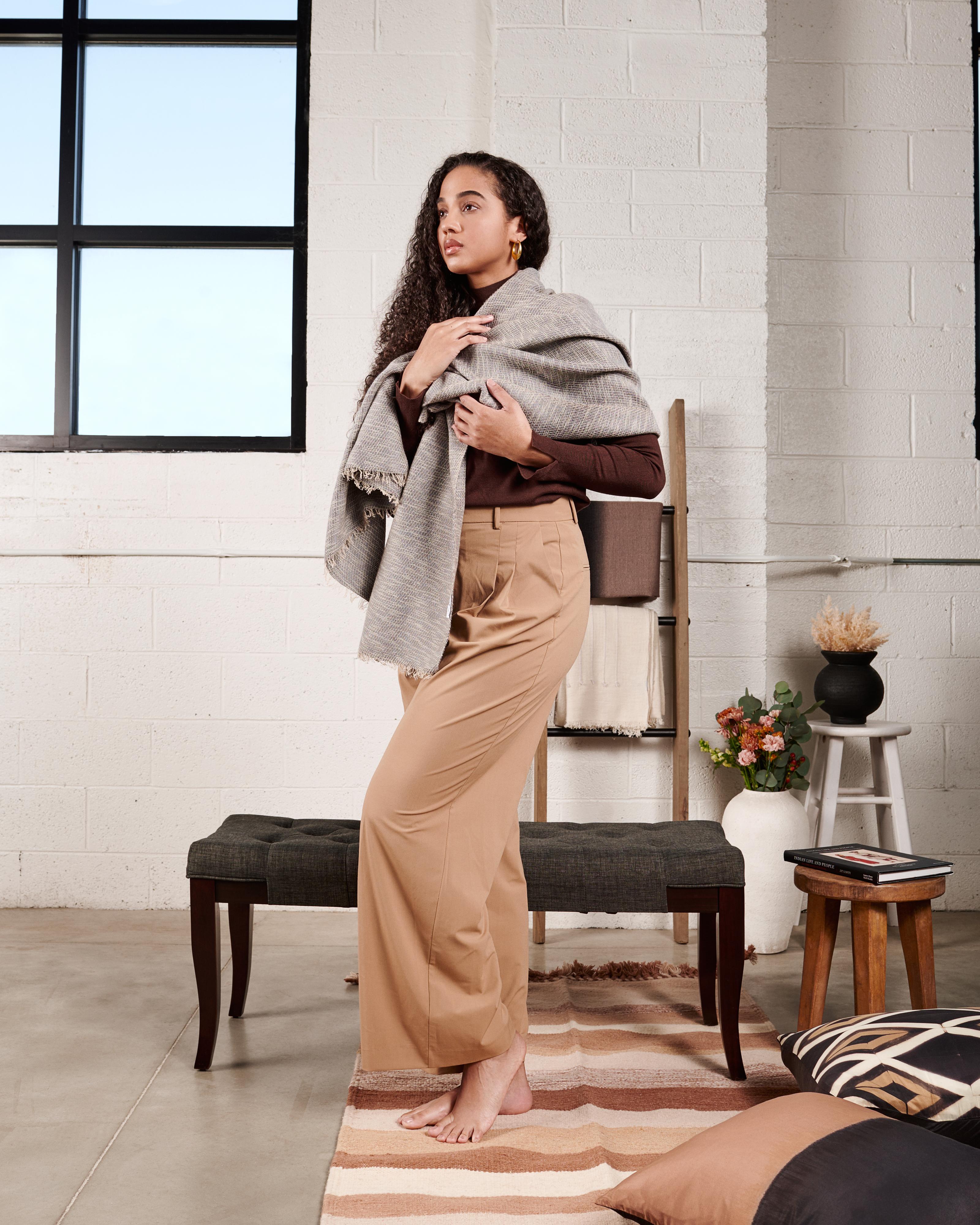 Combining simplicity & elegance with artistic luxury, Limestone Scarf is completely handmade from start to finish making each piece unique. A timeless classic scarf  that will complement your outfits  and also supports artisan communities ethically.