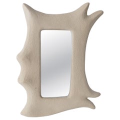 Limestone Inspired Handmade Ceramic Wall Mirror by Maku Ceramic