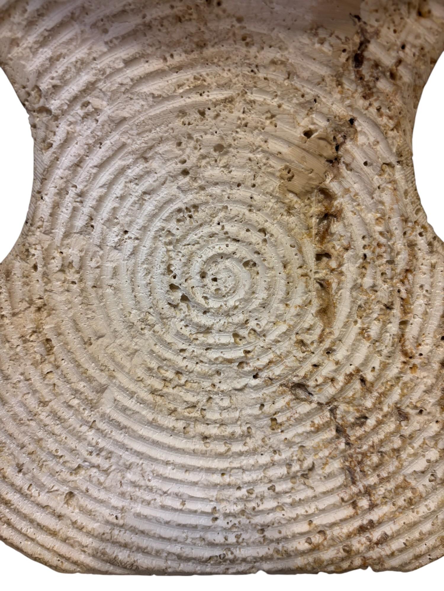 Metal Limestone lamp with seashell decoration, chrome-plated metal base, circa 1970 For Sale