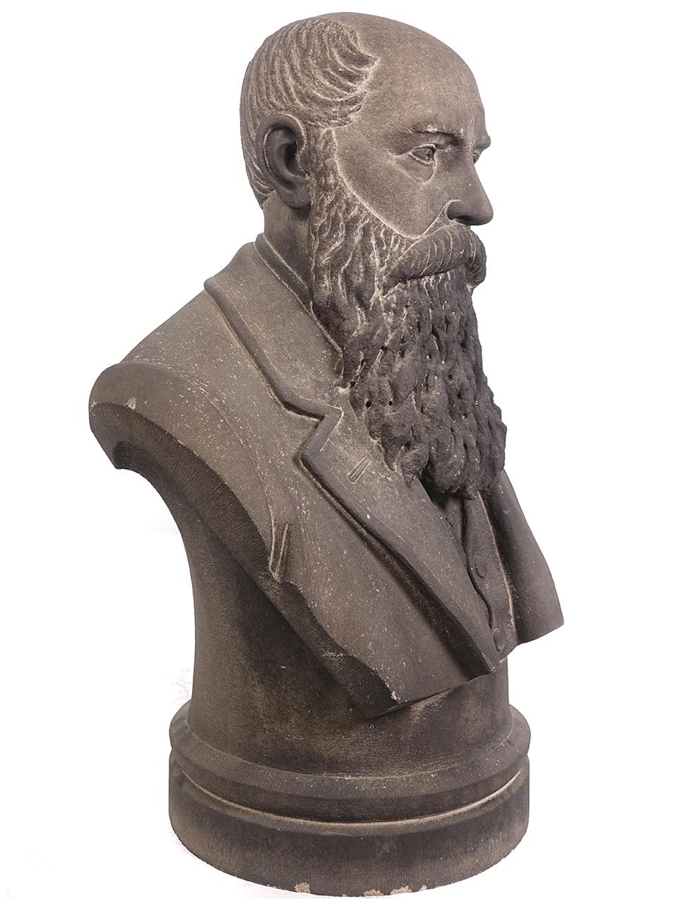 American Classical Limestone Life-Size Banker Bust