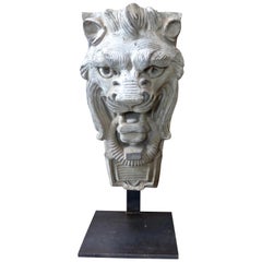 Limestone Lion’s Head Building Ornament, circa 1900