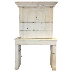 17th Century Limestone Mantel from France