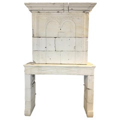 Antique 17th Century Limestone Mantel from France