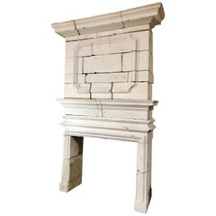 Used Limestone Mantel Louis XIII