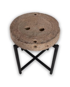 Limestone Mill Wheel on Stand