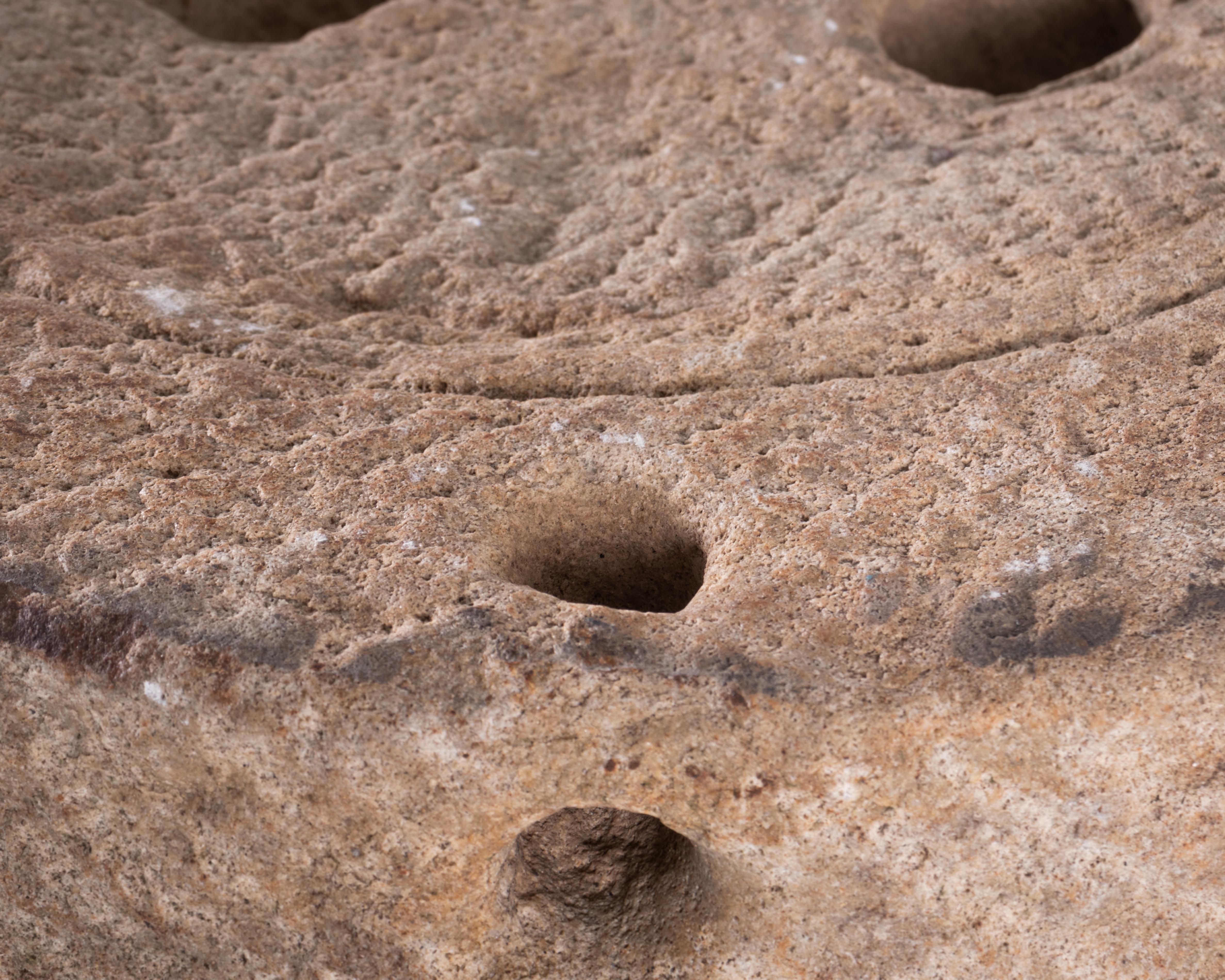 Rustic Limestone Mill Wheel on Stand For Sale