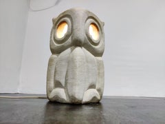 Limestone Owl Lamp by Albert Tormos, 1970s