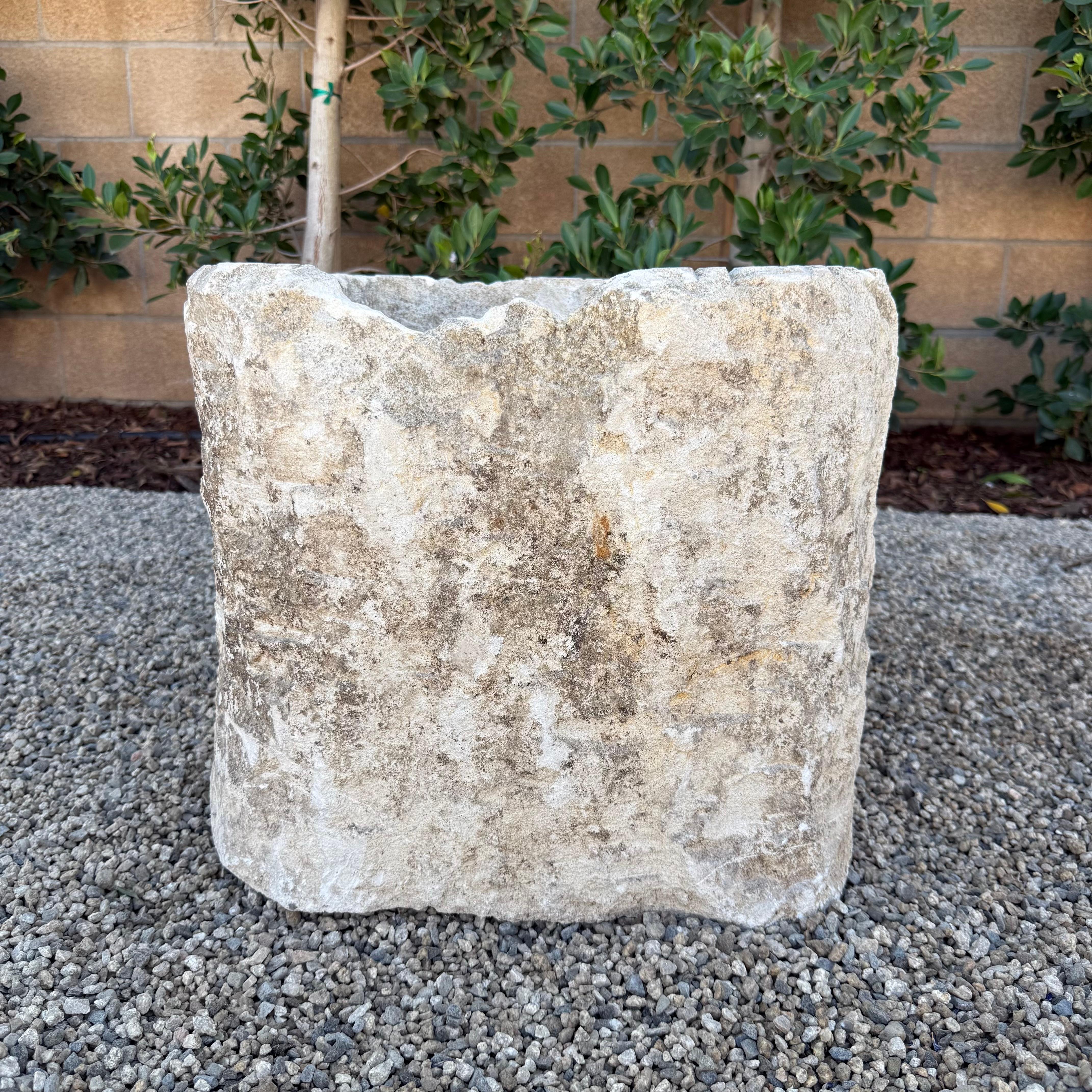 Organic Modern Limestone Planter or Trough For Sale