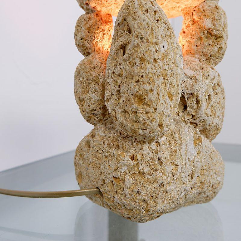 Limestone Sculpture Mounted as a table lamp attr. To Albert Tormos For Sale 3