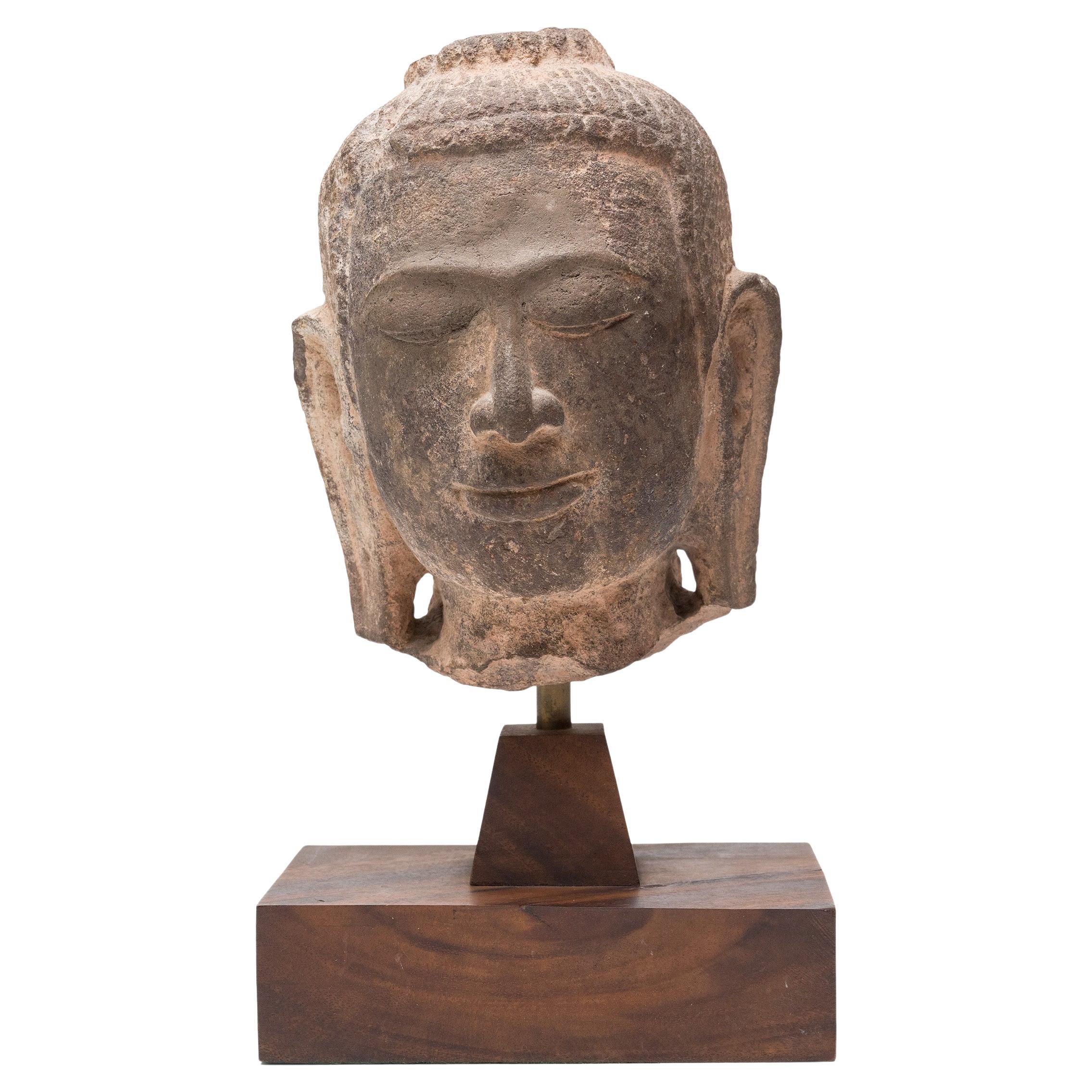 Limestone Shakyamuni Buddha Head, c. 1800