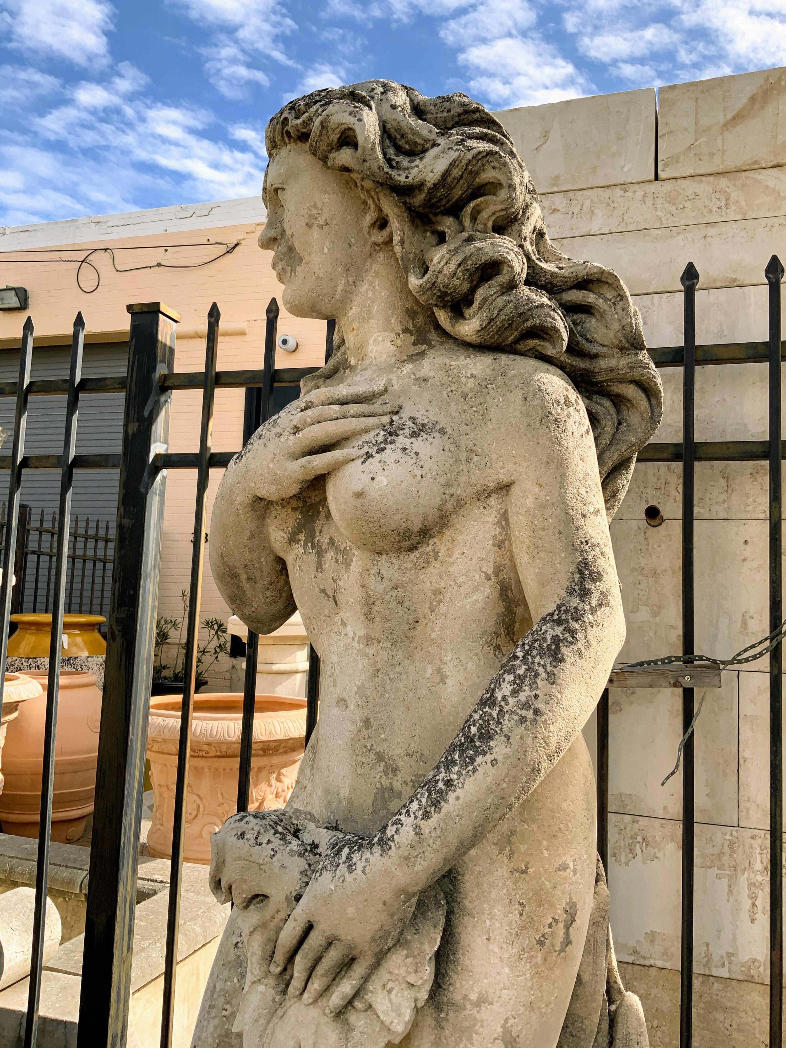 Italian 19th Century Limestone Statue from Italy For Sale