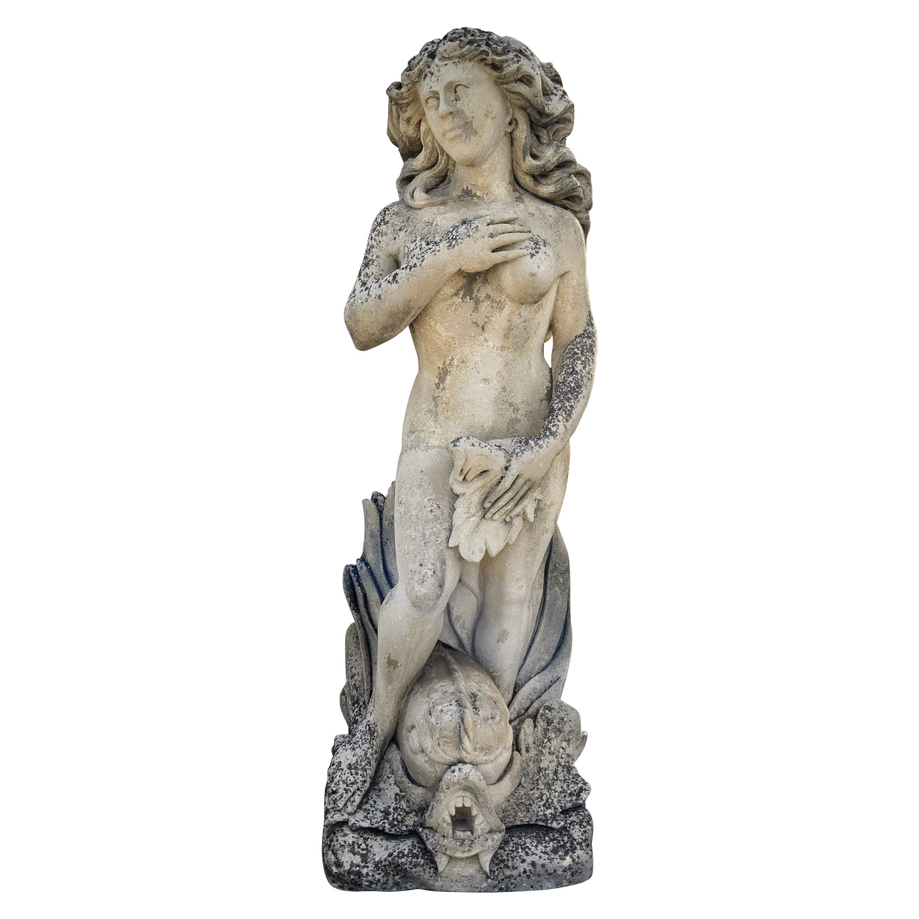 19th Century Limestone Statue from Italy For Sale