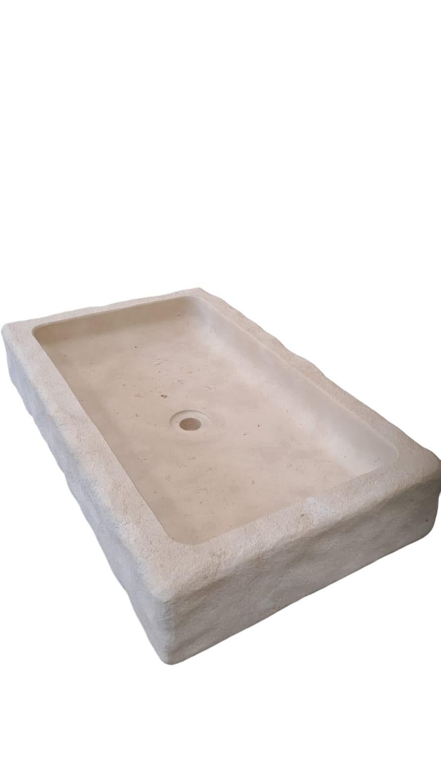 Italian Limestone Stone Sink Basin For Sale
