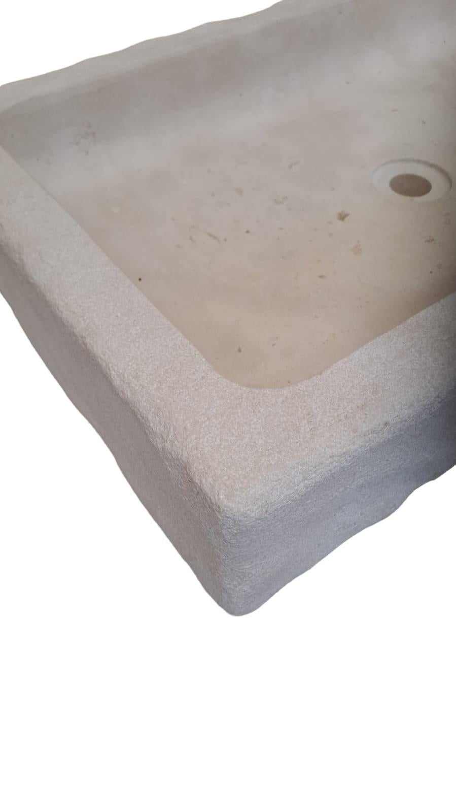 Contemporary Limestone Stone Sink Basin For Sale