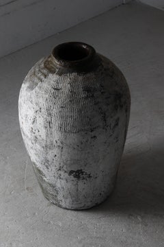 Limestone-stripped Sake Jar / Flower Vase Vessel / Wabi-sabi