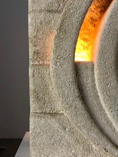 Limestone, Table Lamp, Albert Tormos, France, 1970