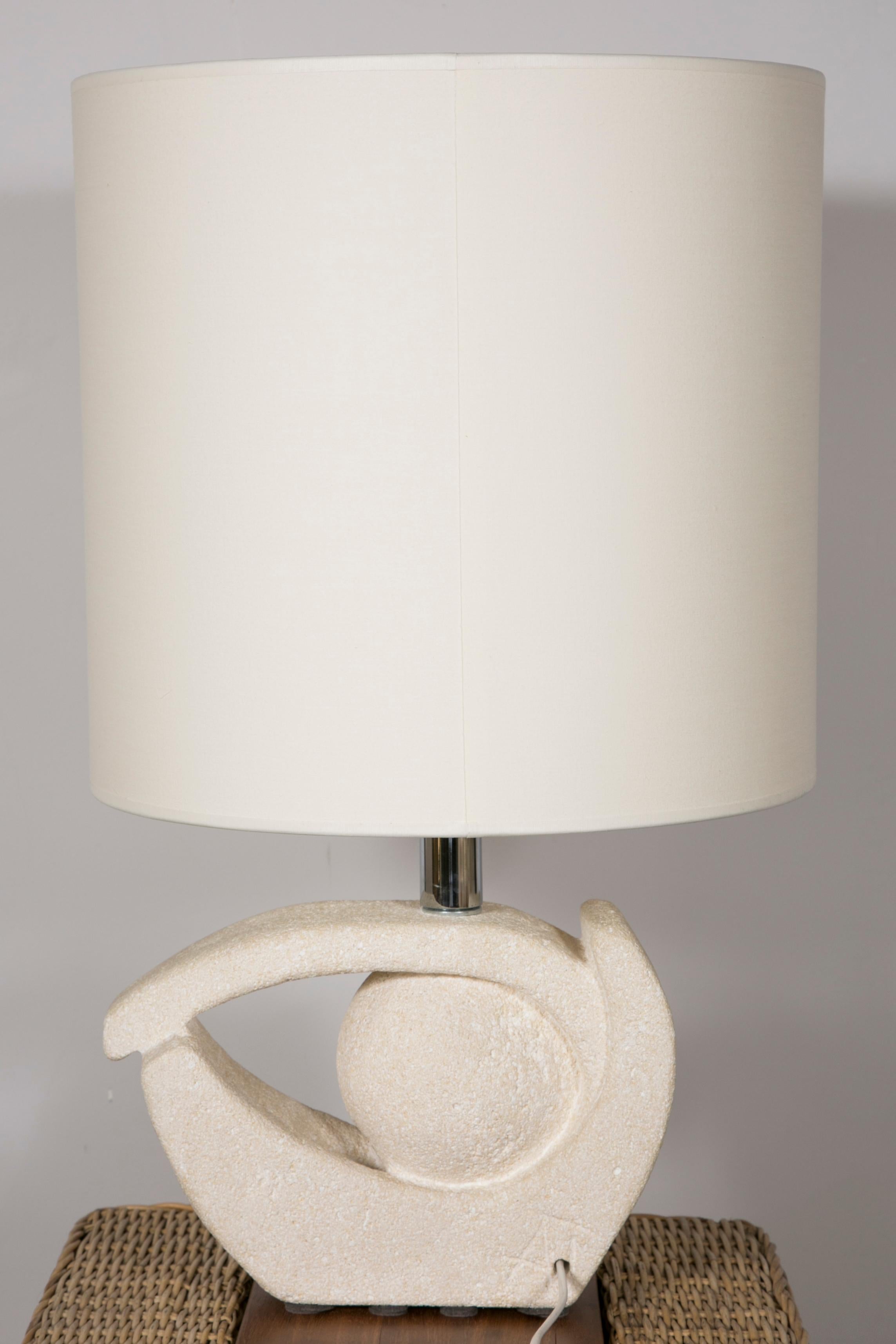 Limestone Table Lamp by Albert Tormos In Excellent Condition In Paris, Ile-de-France