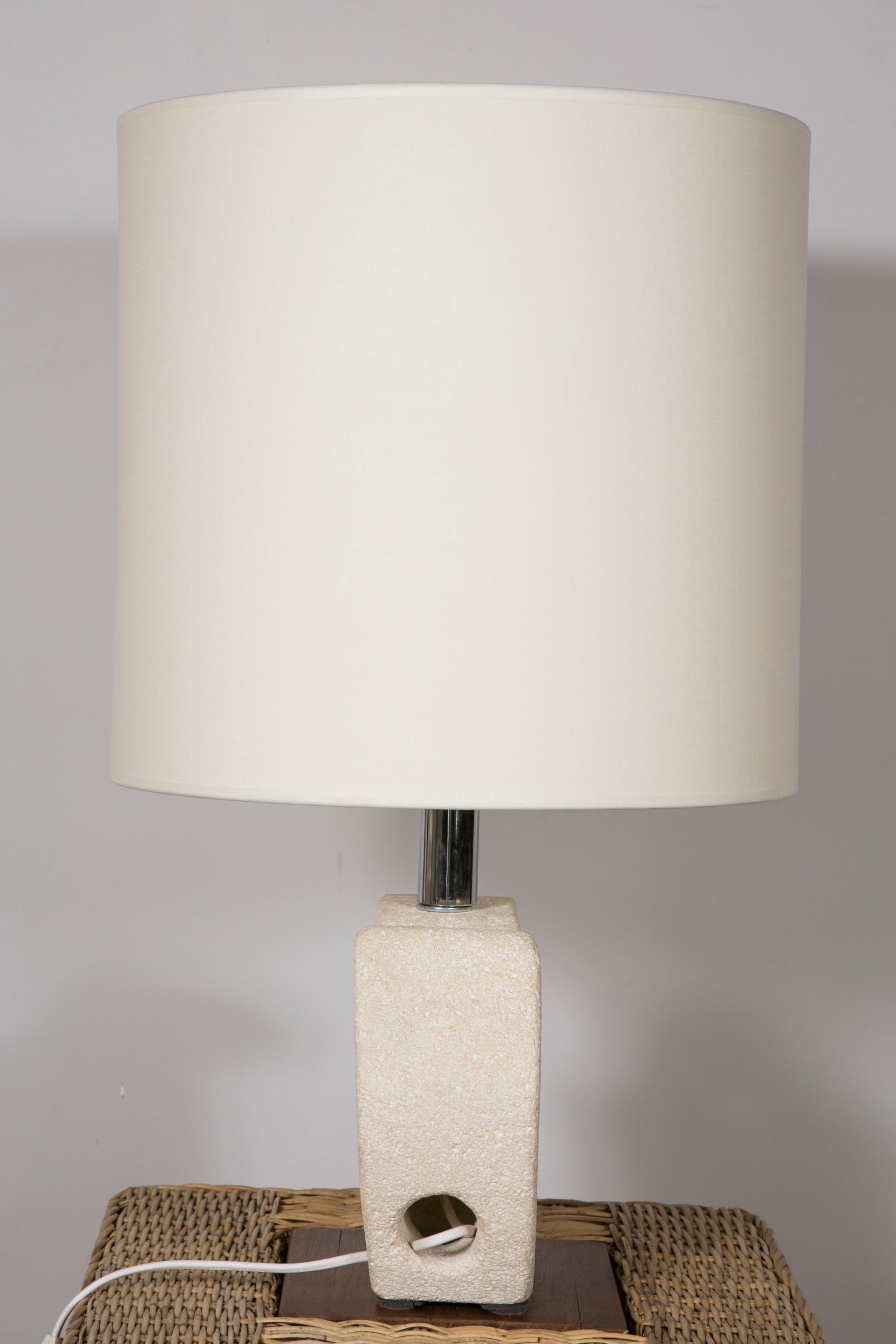 Late 20th Century Limestone Table Lamp by Albert Tormos