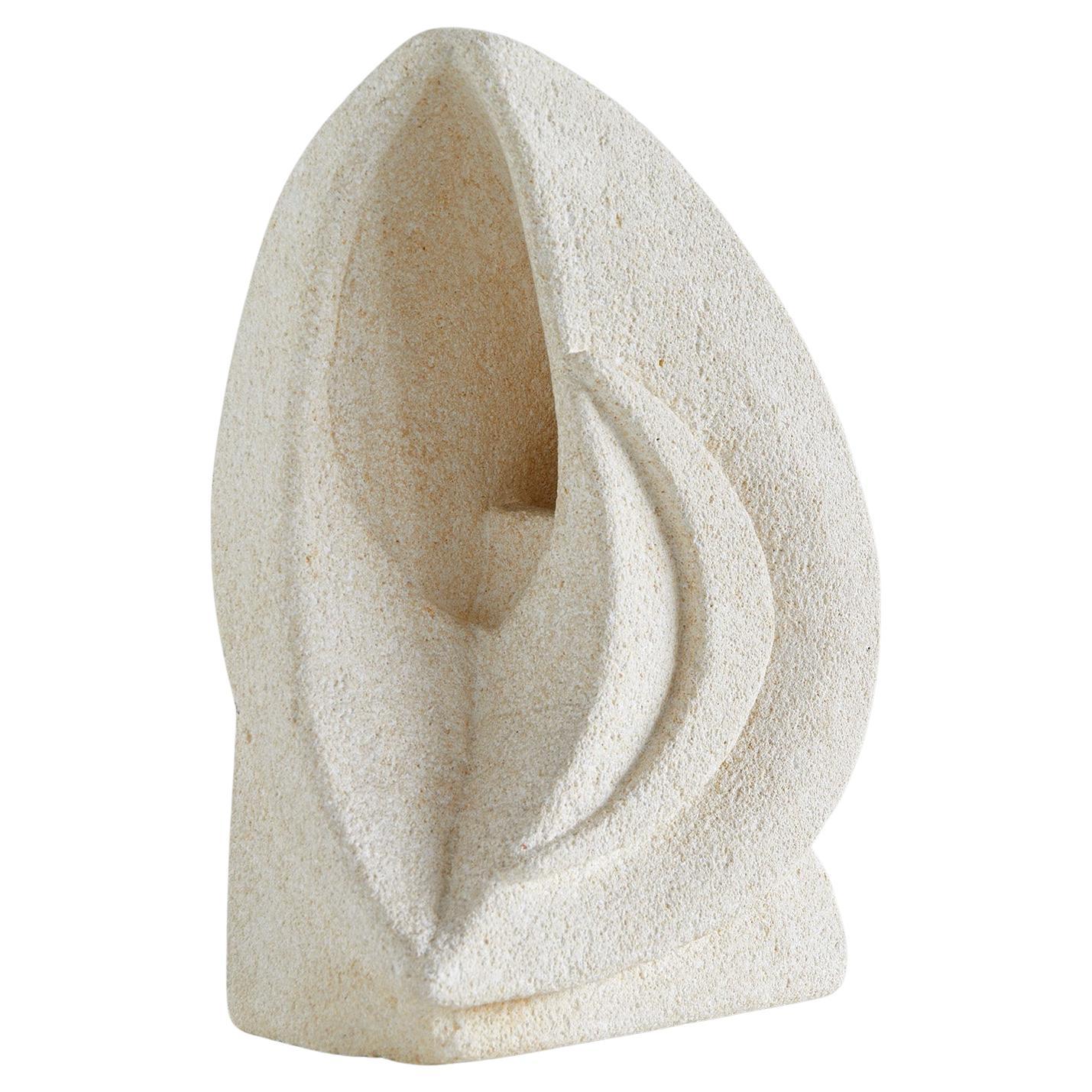 Limestone table lamp by Albert Tormos, France 1970