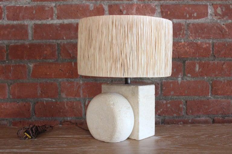 Limestone Table Lamp by Albert Tormos, France, 1970s For Sale 3