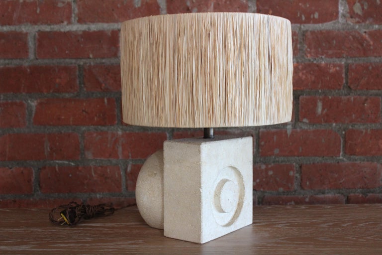 Limestone Table Lamp by Albert Tormos, France, 1970s For Sale 5