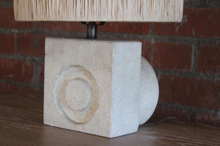 Limestone Table Lamp by Albert Tormos, France, 1970s For Sale 7