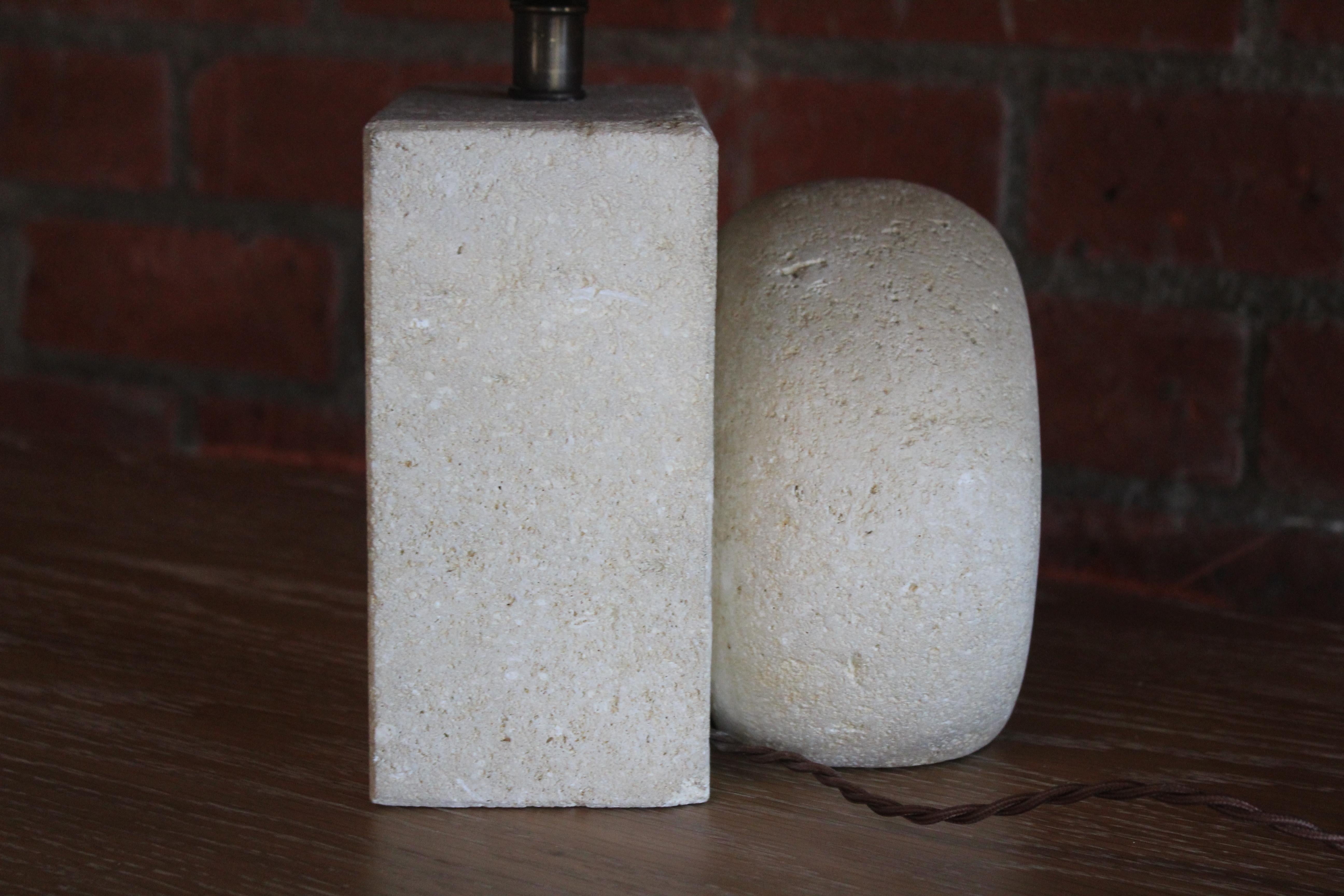 Late 20th Century Limestone Table Lamp by Albert Tormos, France, 1970s
