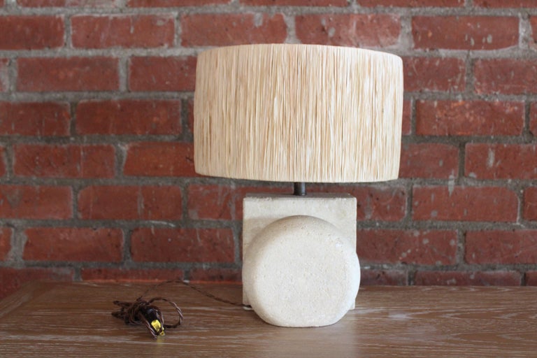Limestone Table Lamp by Albert Tormos, France, 1970s For Sale 2