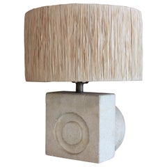 Limestone Table Lamp by Albert Tormos, France, 1970s