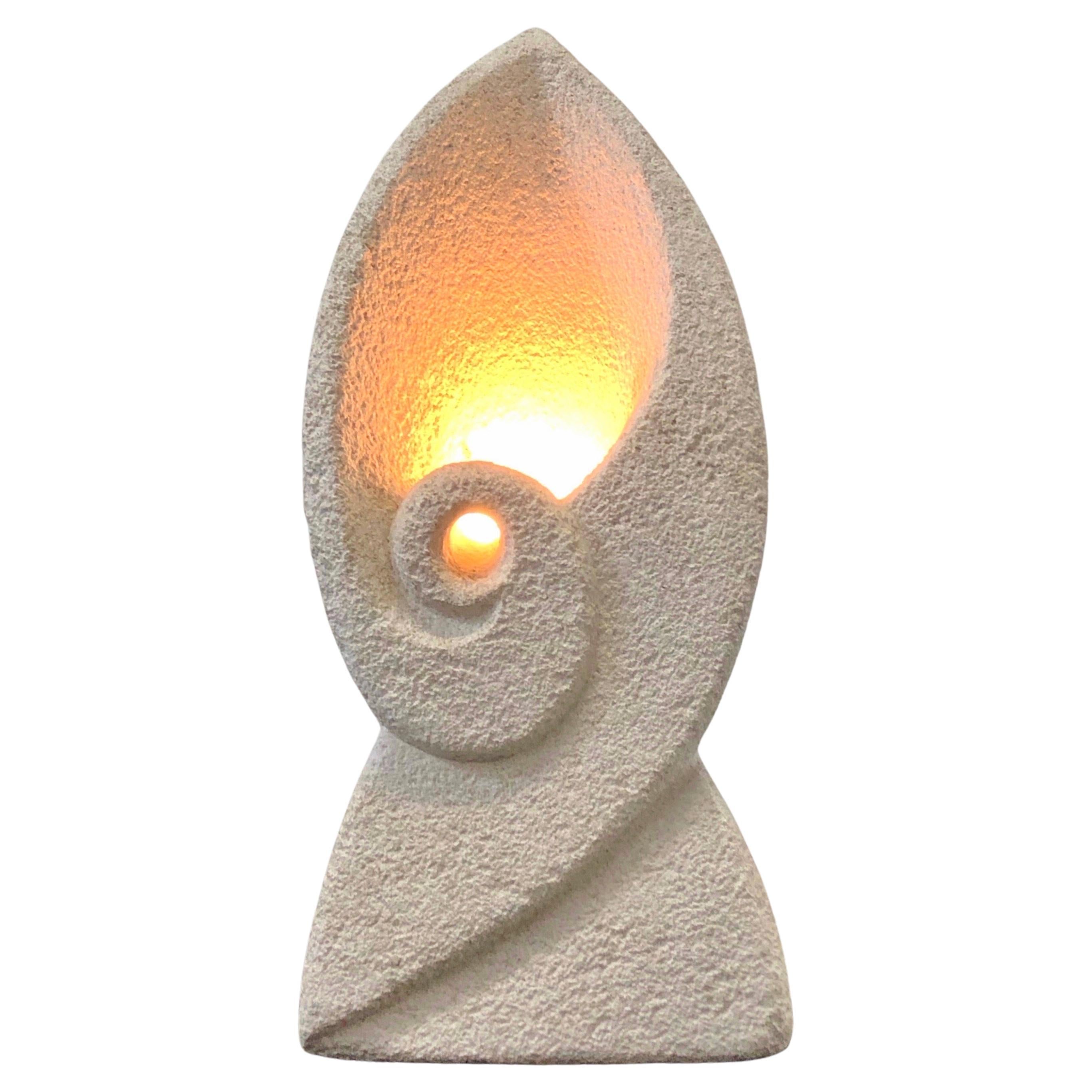Lampe de table en pierre calcaire, France, 1970