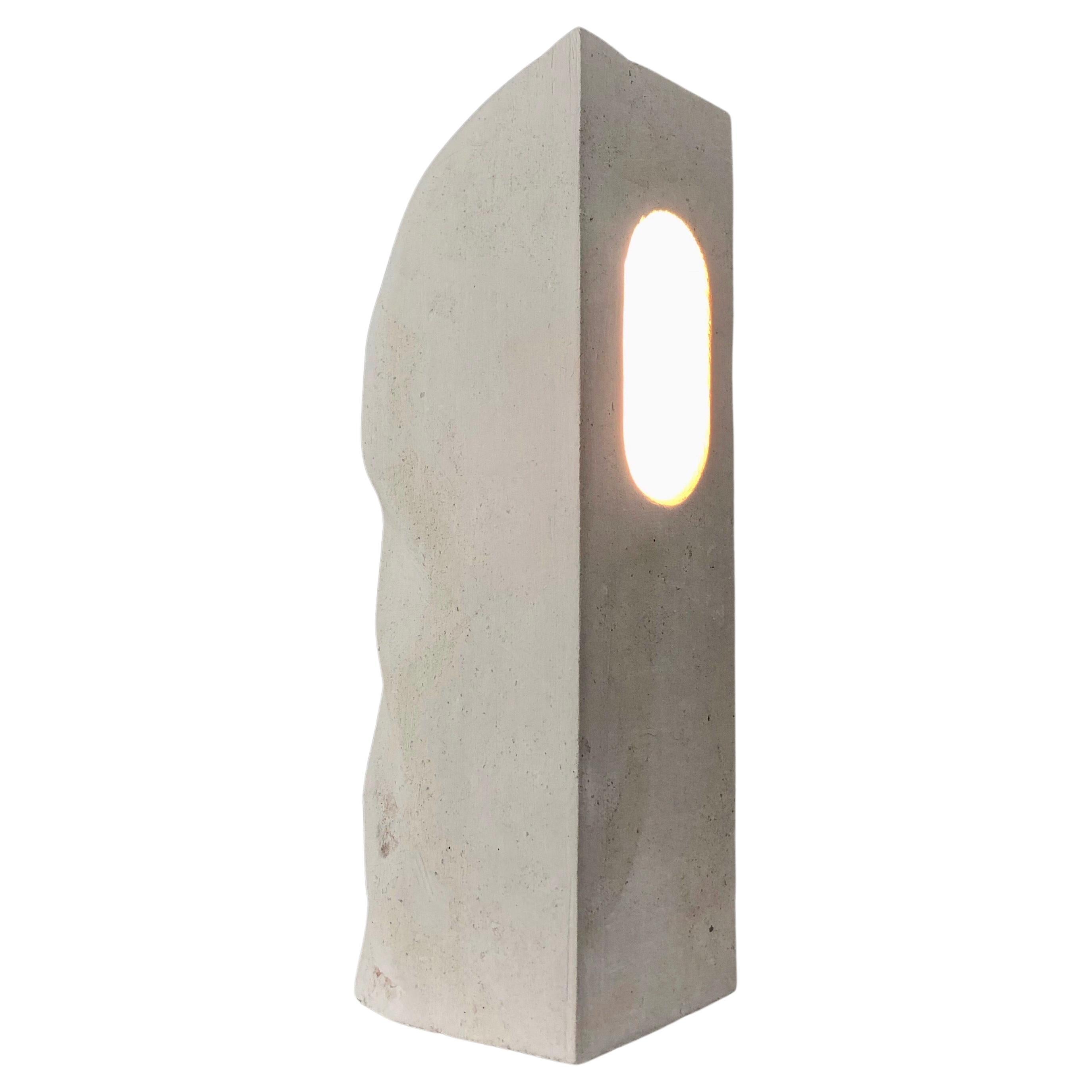 A solid carved limestone lamp by Michel Bonhomme, France. 

Fully rewired with switch and E14 socket.

Stunning shape.