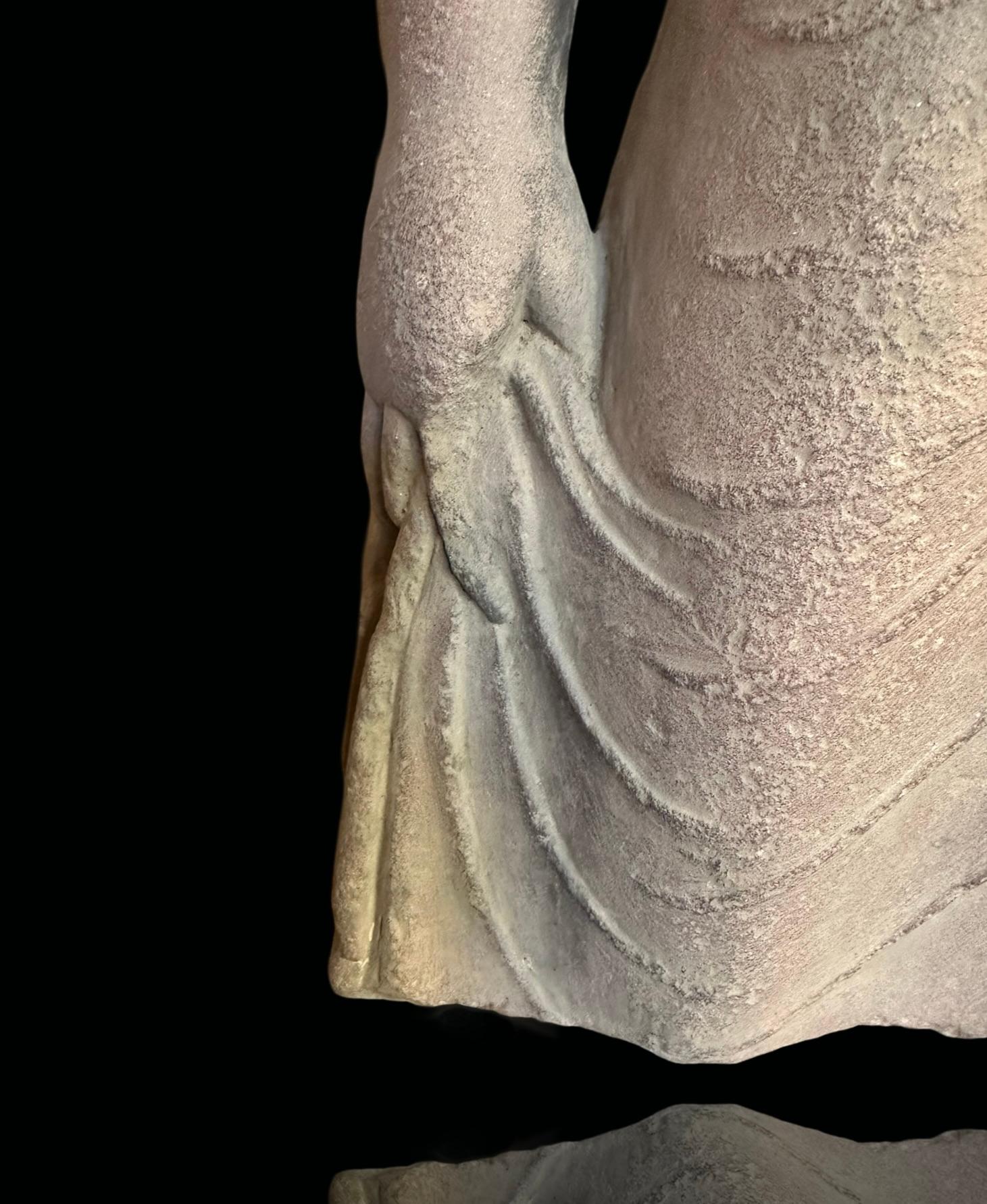18th Century and Earlier Limestone Tang Dynasty Torso Of Buddha For Sale