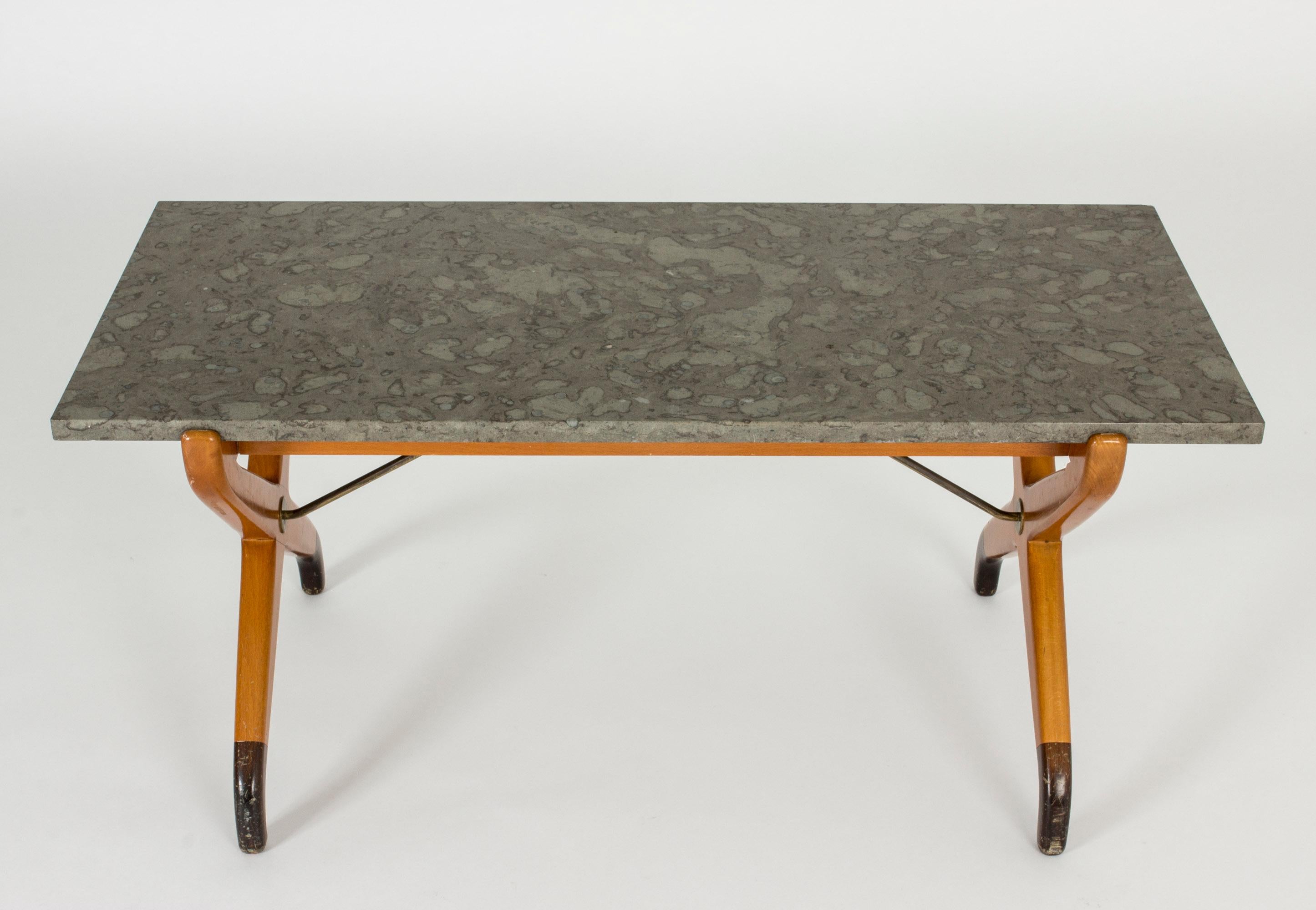 Limestone Top Coffee Table by David Rosén In Good Condition In Stockholm, SE