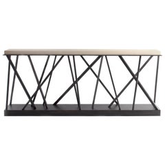 Limestone Top Console on Steel Mount