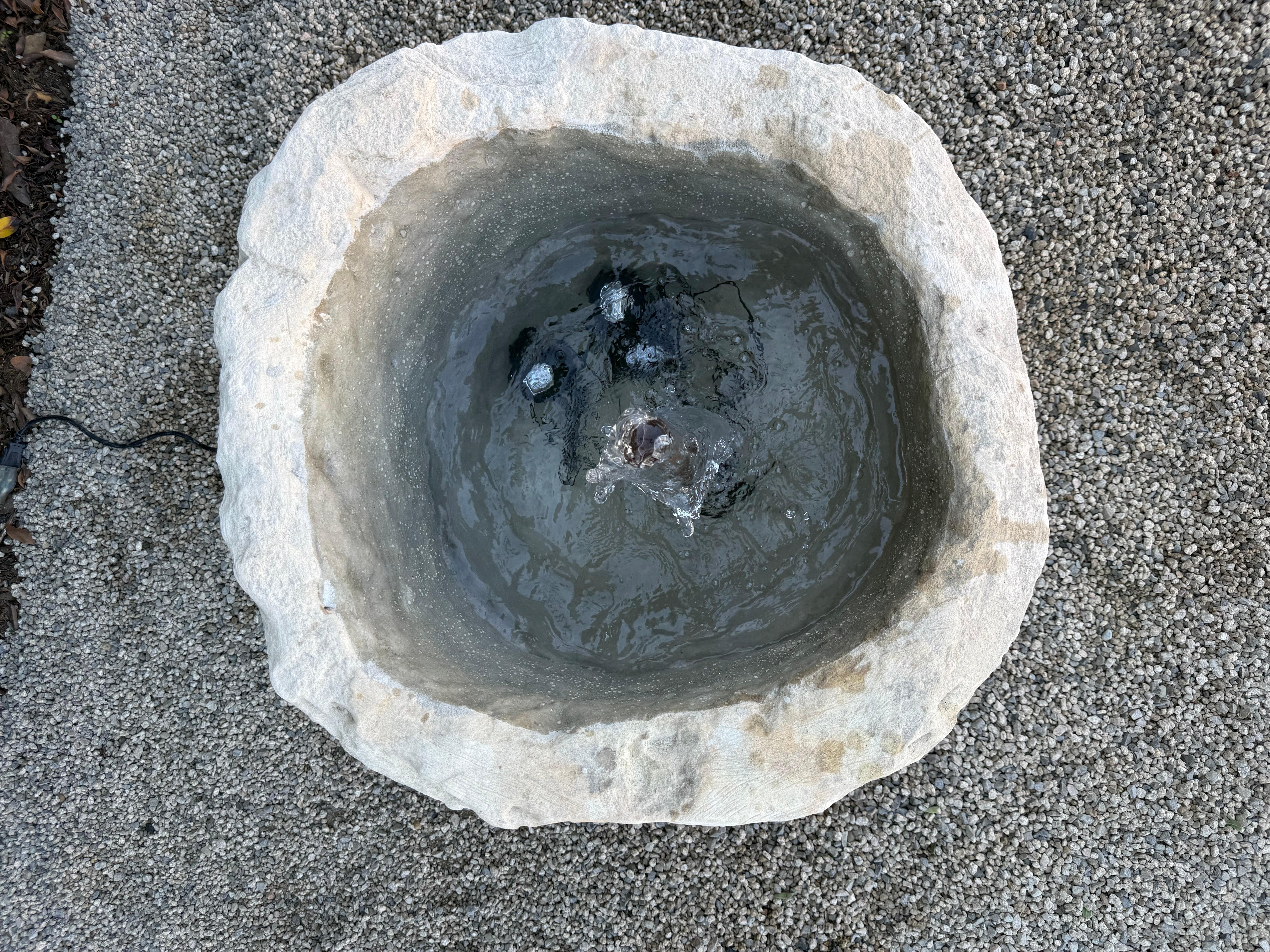 Limestone Trough Fountain with Lights For Sale 1