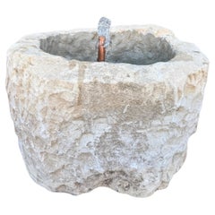 Limestone Trough Fountain with Lights Limestone Trough Fountain with Lights