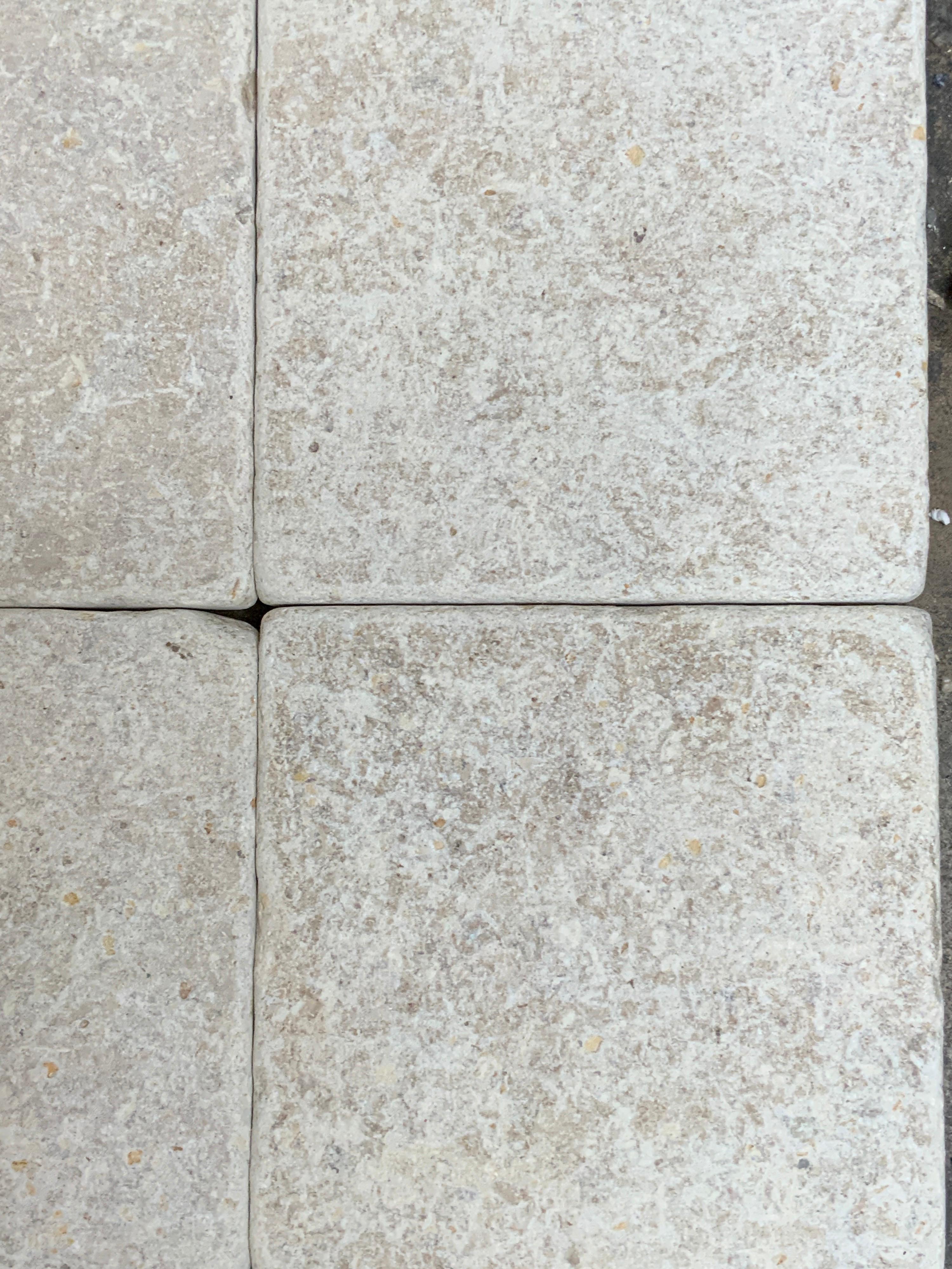 Gorgeous limestone pavers measuring 6 x 6in. These tiles are imported from Europe and can be used for a variety of floors.