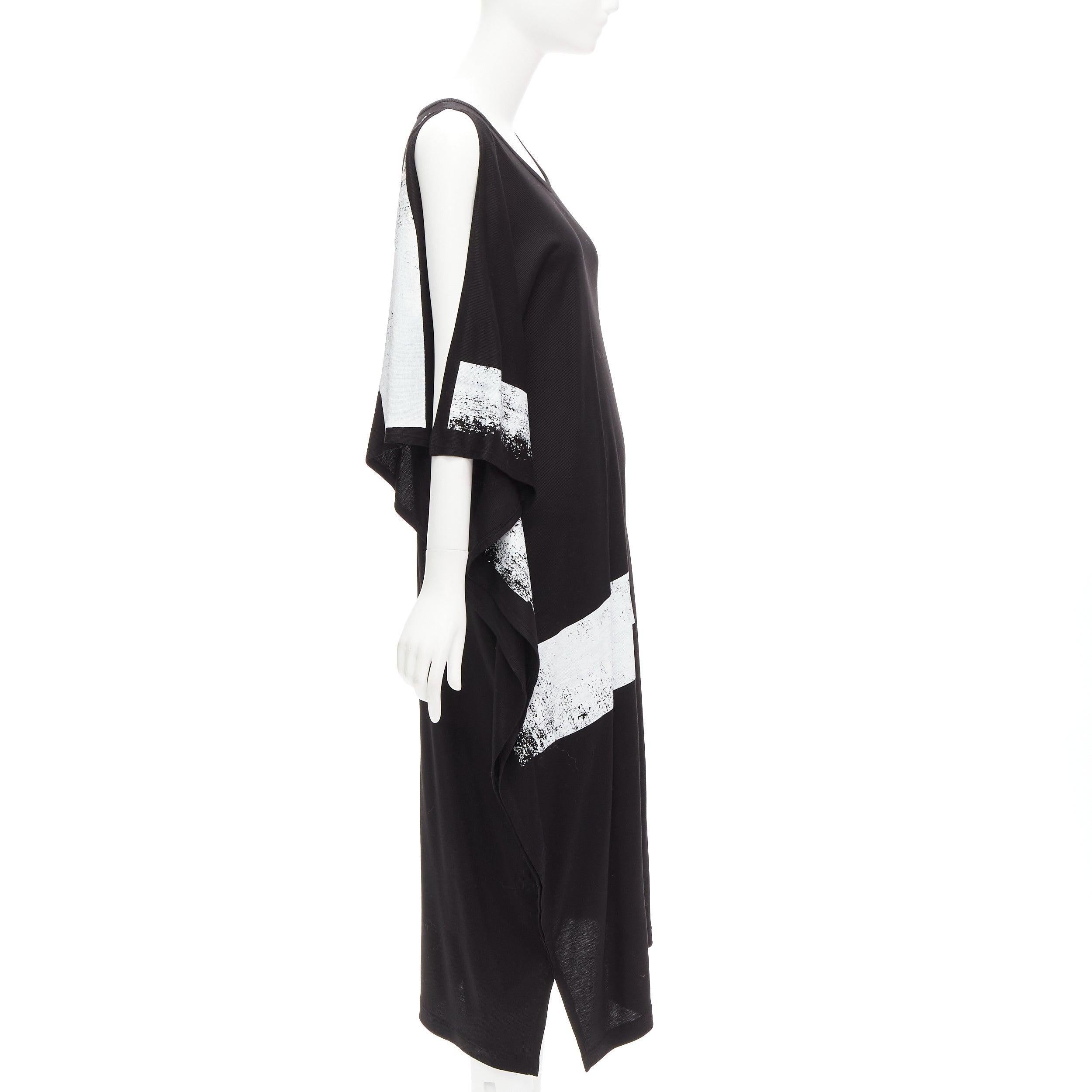 Black LIMI FEU black LF printed asymmetric sleeveless scoop neck tank dress S For Sale